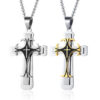 Wholesale 2023 new hot sale stainless steel European and American jewelry titanium steel retro multi-layer cross necklace pendant