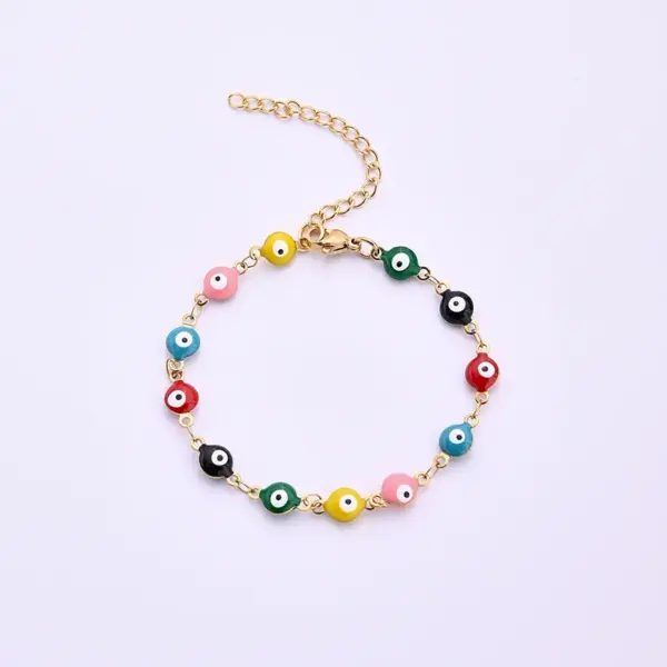 Wholesale Ethnic Style Classic Style Artistic Eye 304 Stainless Steel Gold Plated Bracelets In Bulk