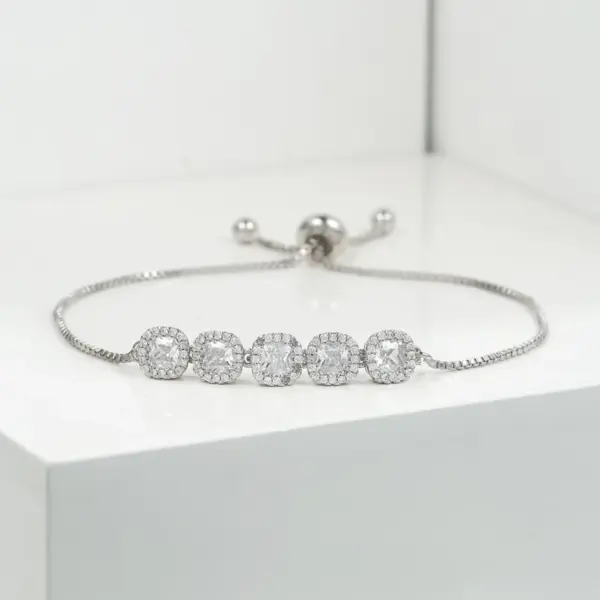 Wholesale Glam Round Stainless Steel Copper 18k Gold Plated Rose Gold Plated Silver Plated Zircon Bracelets In Bulk