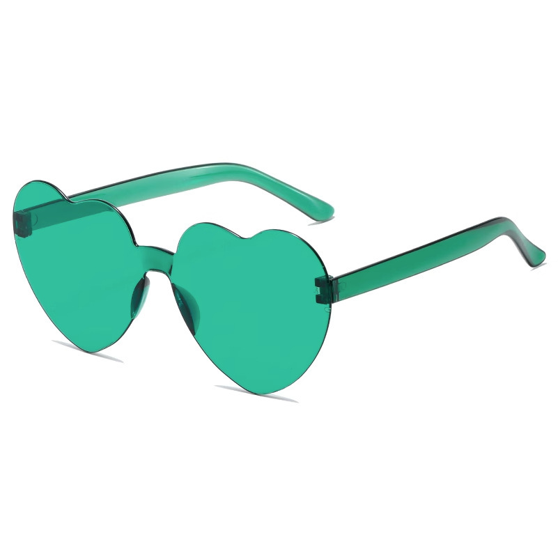 Wholesale Transparent jelly color love sunglasses men's and women's peach heart sunglasses cross-border European and American heart-shaped conjoined s