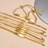 Wholesale PVD Coated Real Gold Plated 18K Gold Rectangle 304 Stainless Steel IG Style Simple Style Waterproof Non Tarnish 304 Stainless Steel Bracelets