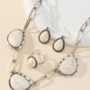 Wholesale Retro Shaped White Turquoise Necklace Ring