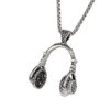 Wholesale Europe and the United States cross-border explosions rock music headphones pendant necklace jewelry men hip-hop titanium steel long sweater chain