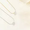 Wholesale Sweet Geometric Titanium Steel Plating Inlay Zircon Pendant Necklace