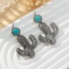 Wholesale vintage cactus turquoise earrings