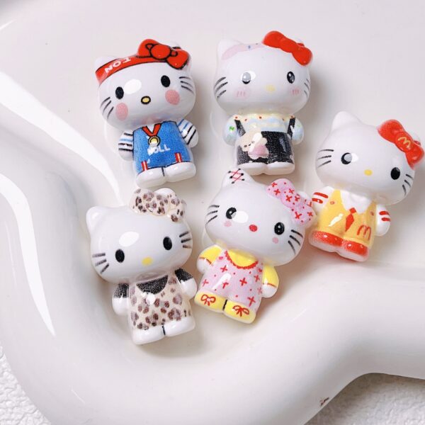 Wholesale Acrylic Cartoon Standing Cat Straight Hole Loose Beads