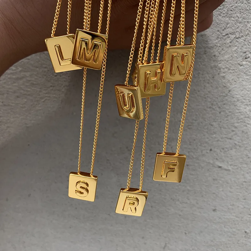 Wholesale Simple Style Letter Square Titanium Steel Necklace 1 Piece