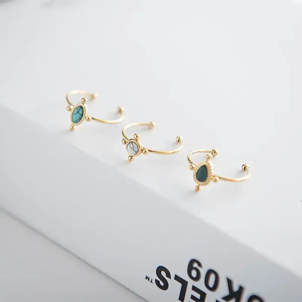 Wholesale PVD Coated 14K Gold Real Gold Plated Geometric 304 Stainless Steel Fashion Waterproof Non Tarnish Earrings