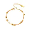 Wholesale PVD Coated Real Gold Plated 18K Gold Solid Color 304 Stainless Steel Vacation Simple Style Waterproof Non Tarnish Bracelets Anklet