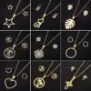 Wholesale Jewelry Fashion Pentagram Coconut Tree Cat 201 Stainless Steel 18K Gold Plated Plating Earrings Necklace