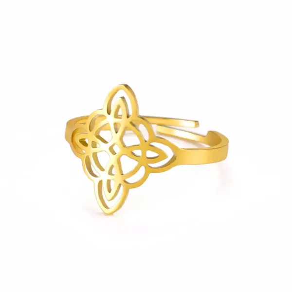 Wholesale Jewelry Simple Style Witches Knot Solid Color 304 Stainless Steel Plating Rings