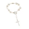 oly-1afdd617252c41ac78c001c50c2b41dd Wholesale 10mm glass pearl cross blessing beaded bracelet