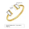 Wholesale PVD Coated Real Gold Plated 18K Gold Solid Color 201 Stainless Steel IG Style Simple Style Waterproof Non Tarnish Open Ring Rings