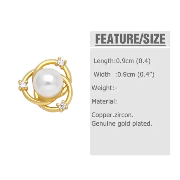 Wholesale 1 Pair Modern Style Simple Style Rabbit Flower Bow Knot Plating Inlay Copper Pearl Zircon 18k Gold Plated Ear Studs