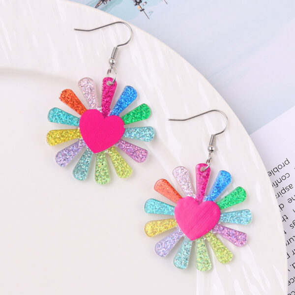 Wholesale 2025 Vacation Style Acrylic Stud Earrings with Flowers and Rainbow Slippers - Fresh and Sweet Style for Women