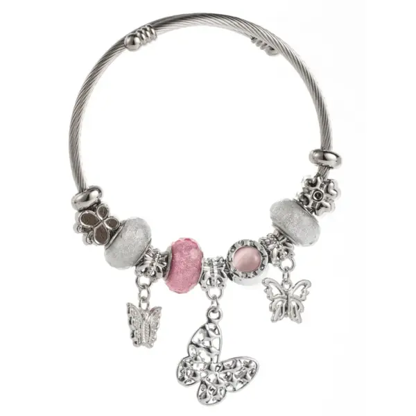 Wholesale Casual Elegant Classic Style Bear Butterfly 304 Stainless Steel Bangle In Bulk