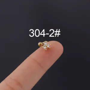 2# A Pair of Ear Clips-Gold / White