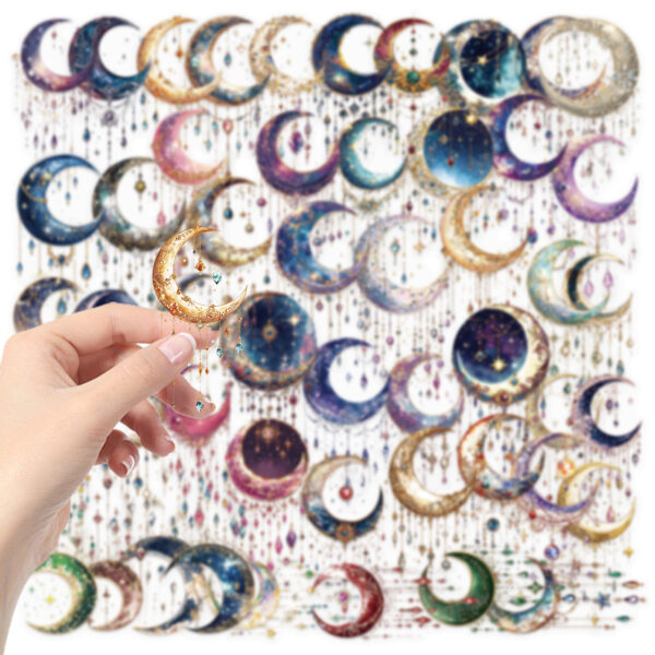 oly-1b0e3caa71fb9ef420999b3d820bb31a Wholesale 50 Sheds Transparent Cartoon Fantasy Galaxy Sticker Pack Waterproof Transparent PET Hand Account Material Decorative Guitar Notebook