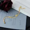 Wholesale PVD Coated 18K Gold Plated Heart 304 Stainless Steel Fashion Waterproof Non Tarnish 304 Stainless Steel Bracelets