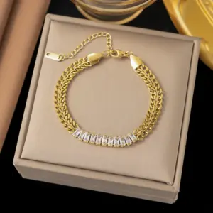 [Sle30] White Diamond Bracelet / Gold