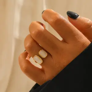 Wholesale Jewelry Elegant Modern Style Simple Style Color Block 304 Stainless Steel Rings