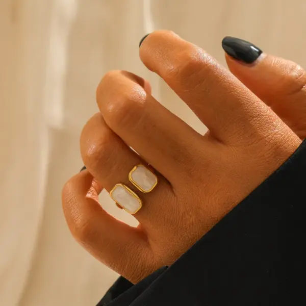 Wholesale Jewelry Elegant Modern Style Simple Style Color Block 304 Stainless Steel Rings