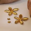 Wholesale 1 Pair Sweet Flower Plating 304 Stainless Steel Imitation Gold Electroplating Ear Studs