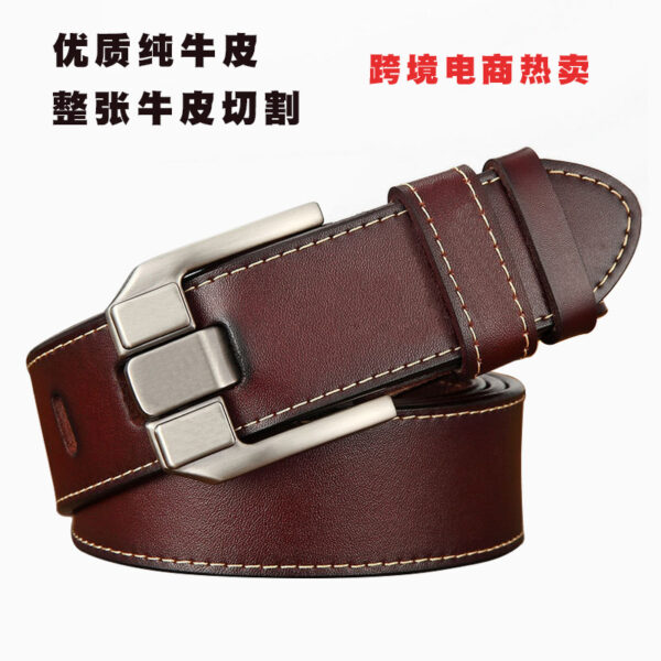 Wholesale Genuine leather belt men's pin buckle youth retro casual jeans