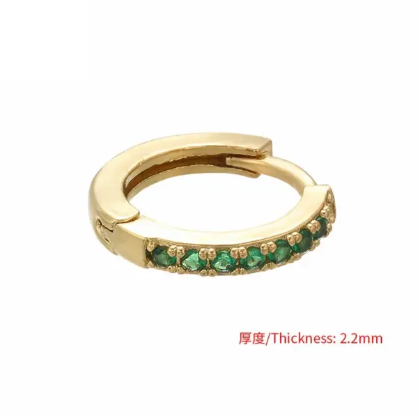 Wholesale Fashion Copper Micro-inlaid Color Diamond Asymmetric Ear Buckle Nihaojewelry
