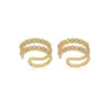 Wholesale 1 Pair Ig Style Shiny Solid Color Plating Inlay Copper Zircon 18k Gold Plated Ear Cuffs