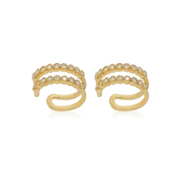 Wholesale 1 Pair Ig Style Shiny Solid Color Plating Inlay Copper Zircon 18k Gold Plated Ear Cuffs