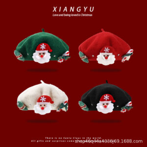 Wholesale Christmas parent-child beret warm wool red hat