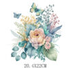 Wholesale Watercolor floral heat transfer appliqué clothing UV DTF Ready to Press Transfers Wraps