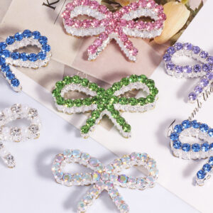 Wholesale Double-sided alloy hollow bow straight hole loose beads beaded DIY mobile phone chain key chain bag chain jewelry accessories