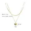 304 Stainless Steel Copper 18K Gold Plated K Gold Plated Cute Inlay Flower Butterfly Acrylic Shell Zircon Pendant Necklace