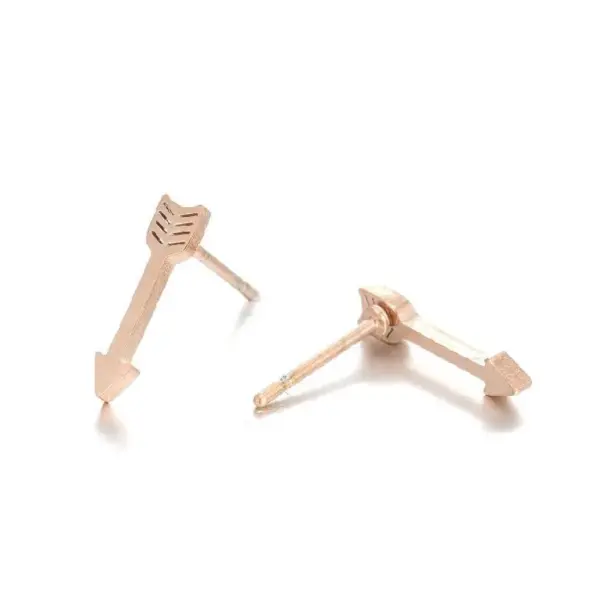 PVD Coated Real Gold Plated Heart Shape Flower Stainless Steel Simple Style Waterproof Non Tarnish Ear Studs