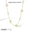Wholesale PVD Coated Real Gold Plated 18K Gold Flower Shell 304 Stainless Steel Simple Style Classic Style Waterproof Non Tarnish 304 Stainless Steel Necklace
