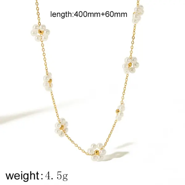 Wholesale PVD Coated Real Gold Plated 18K Gold Flower Shell 304 Stainless Steel Simple Style Classic Style Waterproof Non Tarnish 304 Stainless Steel Necklace
