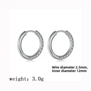 【XKE0052】Half Circle Starry Sky Earrings / Steel Color