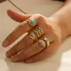 Wholesale PVD Coated Real Gold Plated 18K Gold Circle 304 Stainless Steel Retro Waterproof Non Tarnish Rings