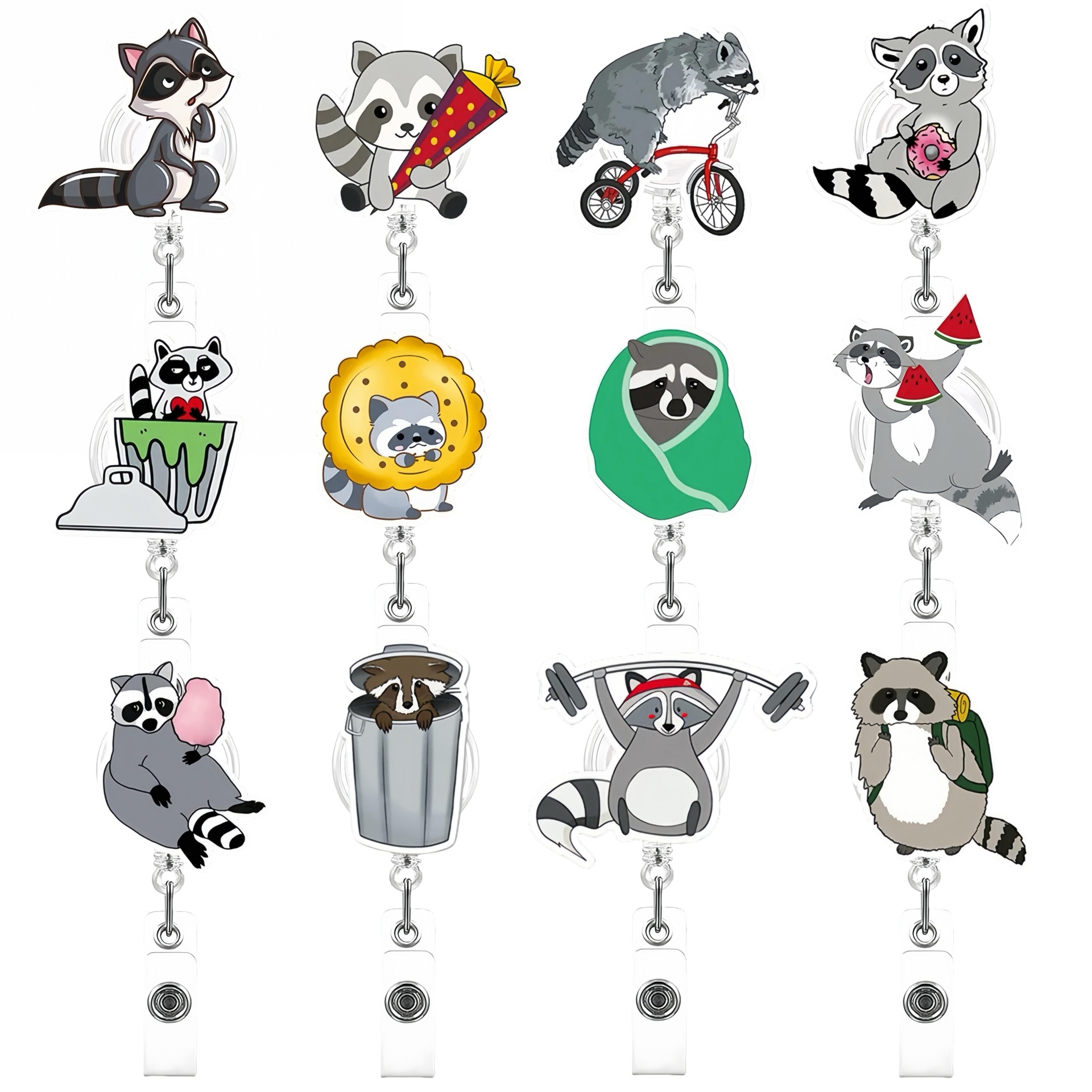 Wholesale New cross-border interesting doctors and nurses creative gifts funny raoon telescopic easy pull buckle badge clip