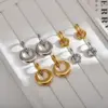 Wholesale PVD Coated Gold Plated Solid Color Stainless Steel Casual Waterproof Non Tarnish Drop Earrings
