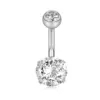 Wholesale Simple Style Heart Shape Stainless Steel Plating Zircon Belly Ring 1 Piece