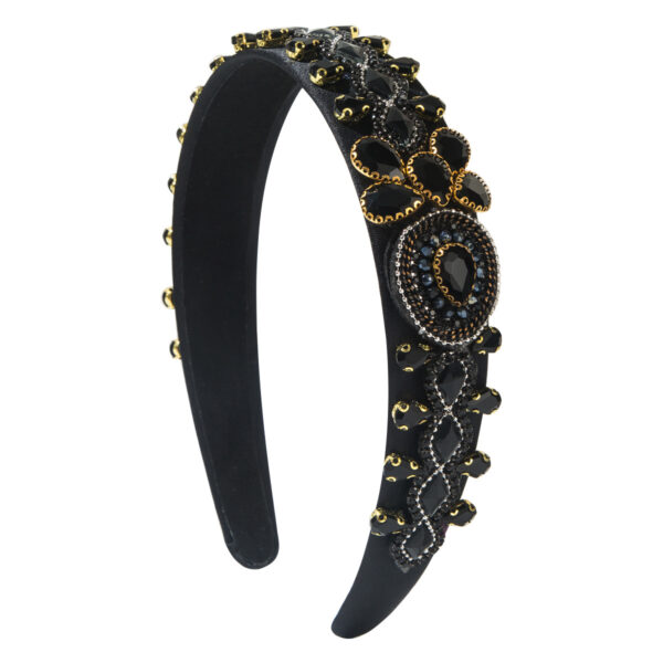 oly-1b551384acf790f1f43ac35d9ffe5f10 Wholesale Cross-Border New Style Colorful Glass Diamond High-End Headband for Women European and American Retro Temperament Full Diamond Banquet Headband Hair Accessories