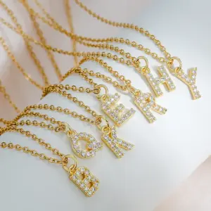 Wholesale Jewelry Basic Retro Classic Style Letter 304 Stainless Steel Copper Pendant Necklace