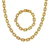 PVD Coated Real Gold Plated Geometric Titanium Steel Simple Style Waterproof Non Tarnish Bracelets Necklace