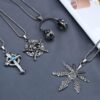 Wholesale men's and women's fashion pendant disco long titanium steel chain net red hip hop necklace y firewood fire jewelry
