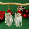 Wholesale Braided Santa Claus Head Earrings with White High-end Tassels