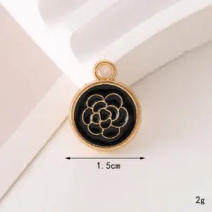 C366 15mm Hot Glue Flowers Black / Diy Ornament