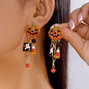 Pumpkin ghost tassel earrings